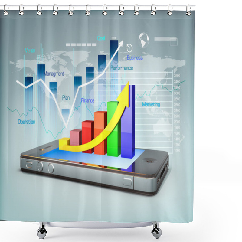 Personality  Business On A Smartphone Shower Curtains