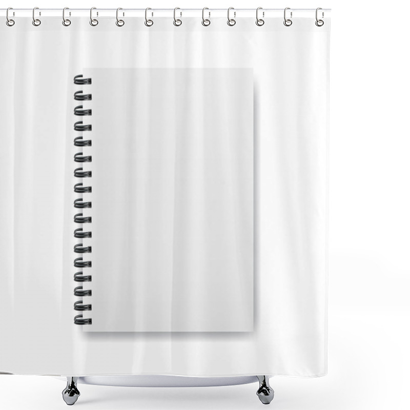 Personality  Realistic Notebook Template With Shadow On White Background Shower Curtains