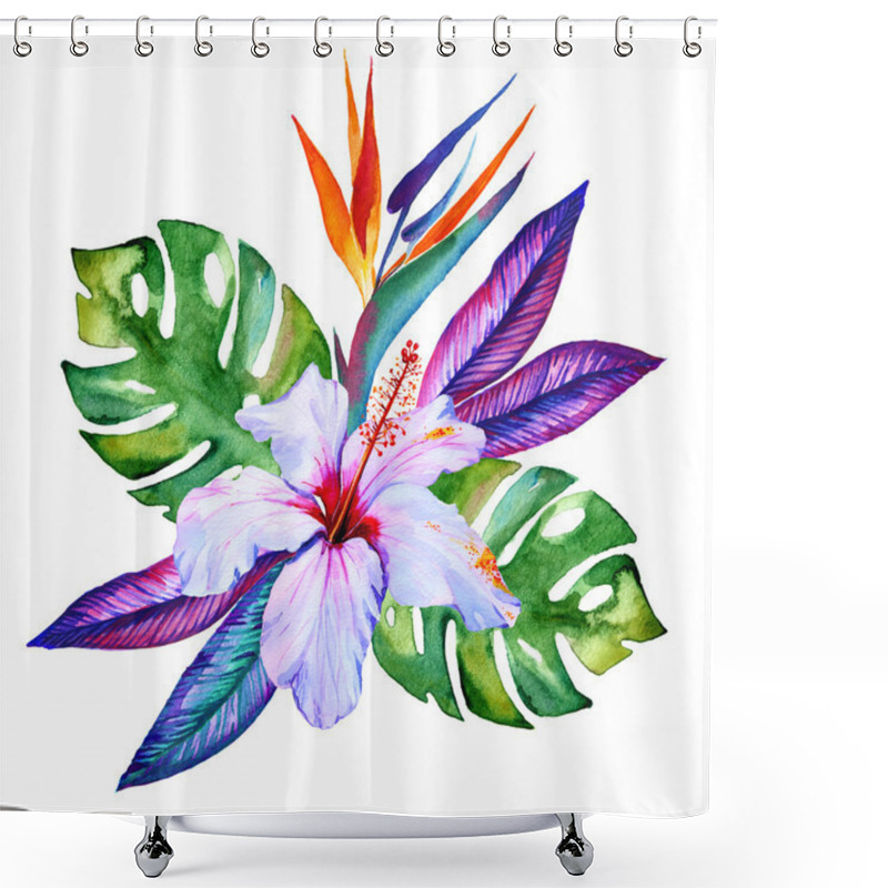 Personality  Tropical Bouquet With Hibiscus Shower Curtains