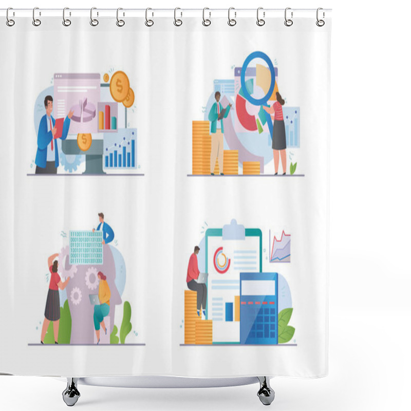 Personality  Big Data Abstract Vector Concept Shower Curtains