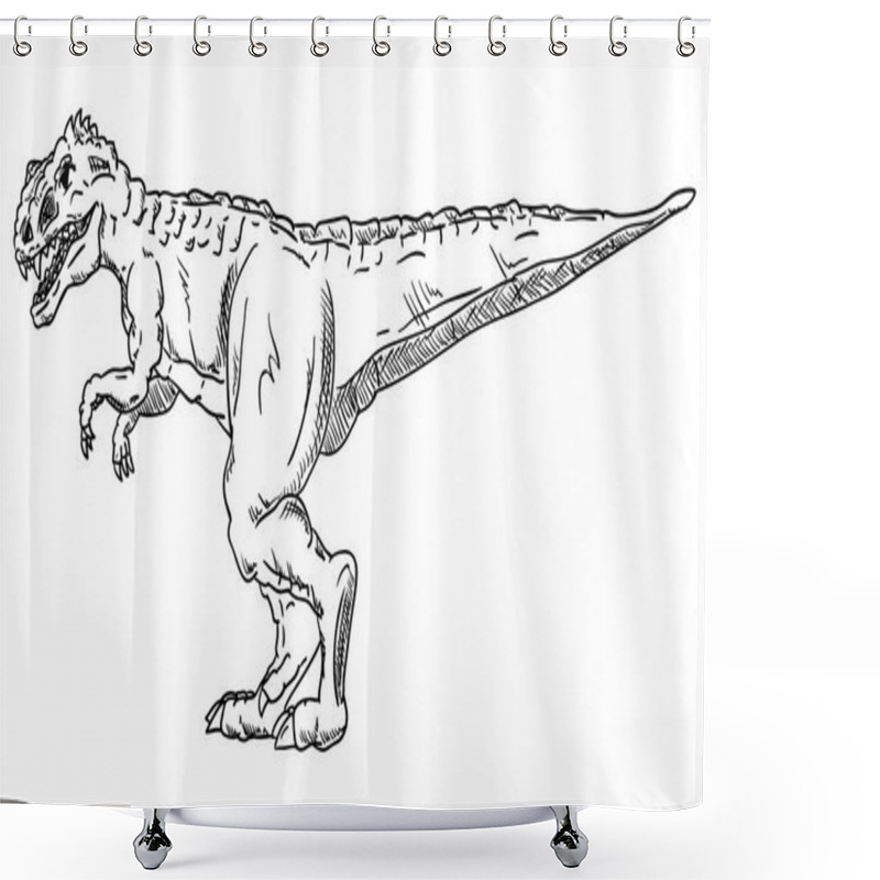 Personality  Vector - Dinosaur , Isolated On Background Shower Curtains