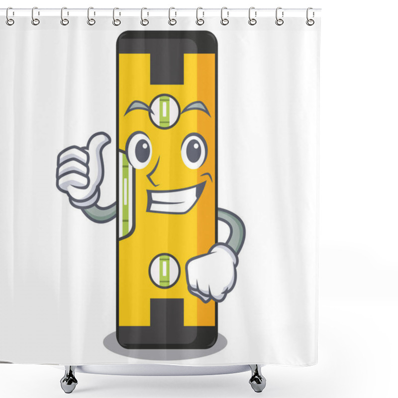 Personality  Thumbs Up Spirit Level In The Mascot Shape Shower Curtains