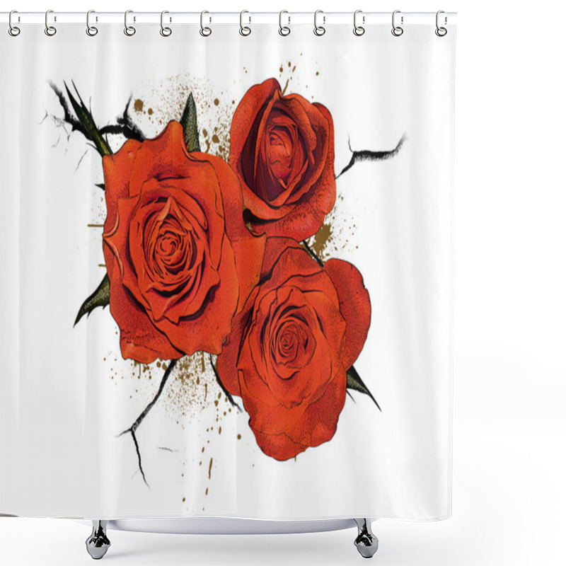 Personality  Floral Logo Or Ikon Shower Curtains