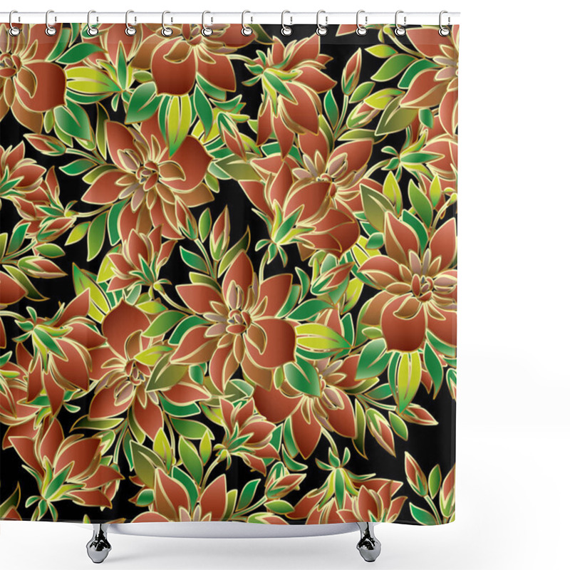 Personality  Floral Vector Seamless Pattern. Shower Curtains