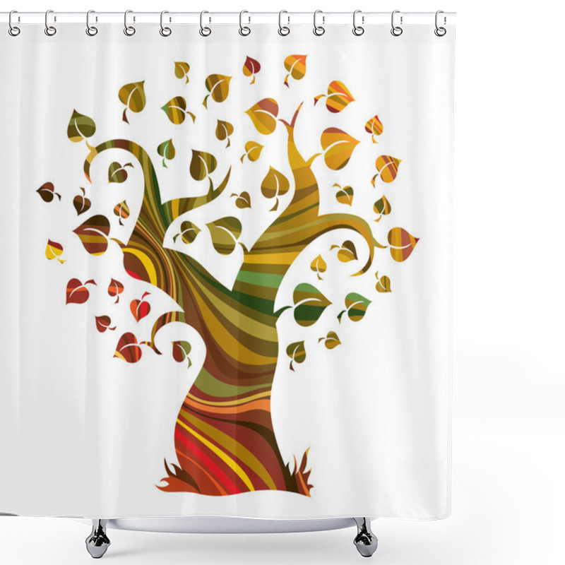 Personality  Multicolour Abstract Tree Shower Curtains