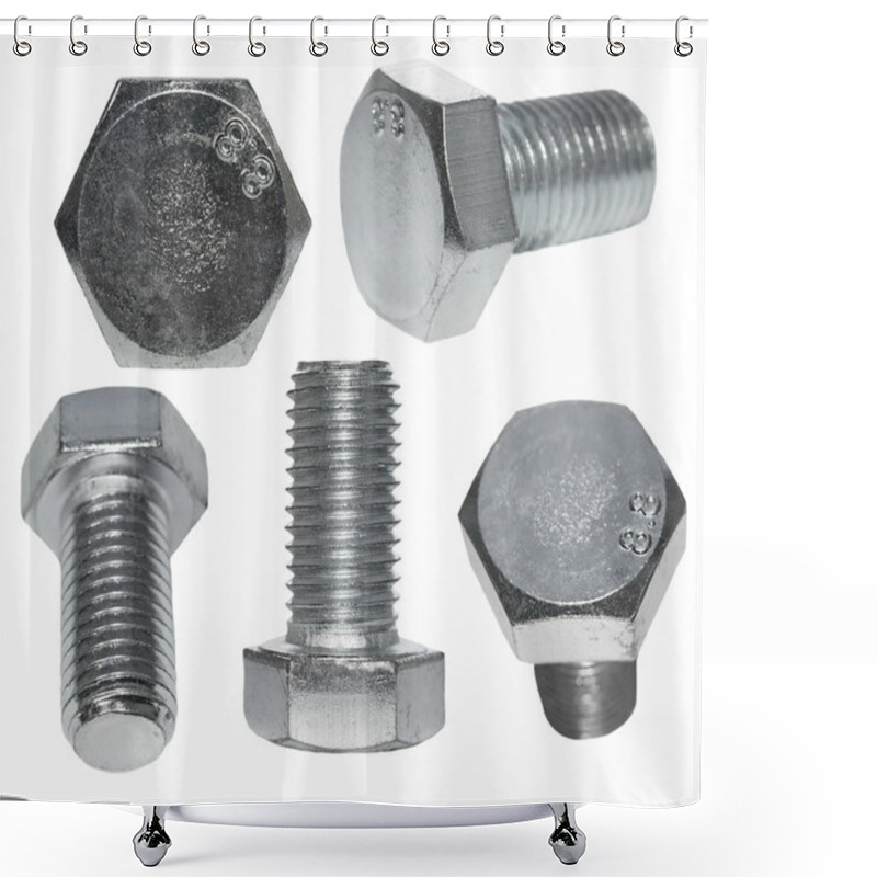 Personality  Set Screw Heads, Bolt Isolated On White Background Shower Curtains