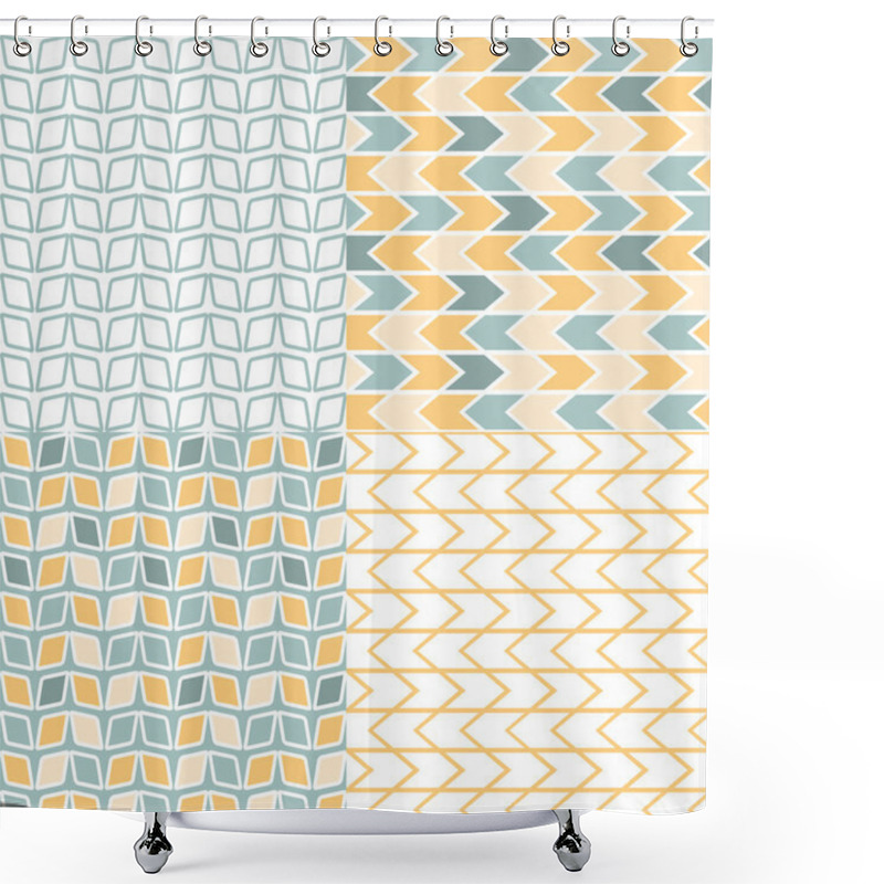 Personality  Abstract Geometric Pattern Shower Curtains