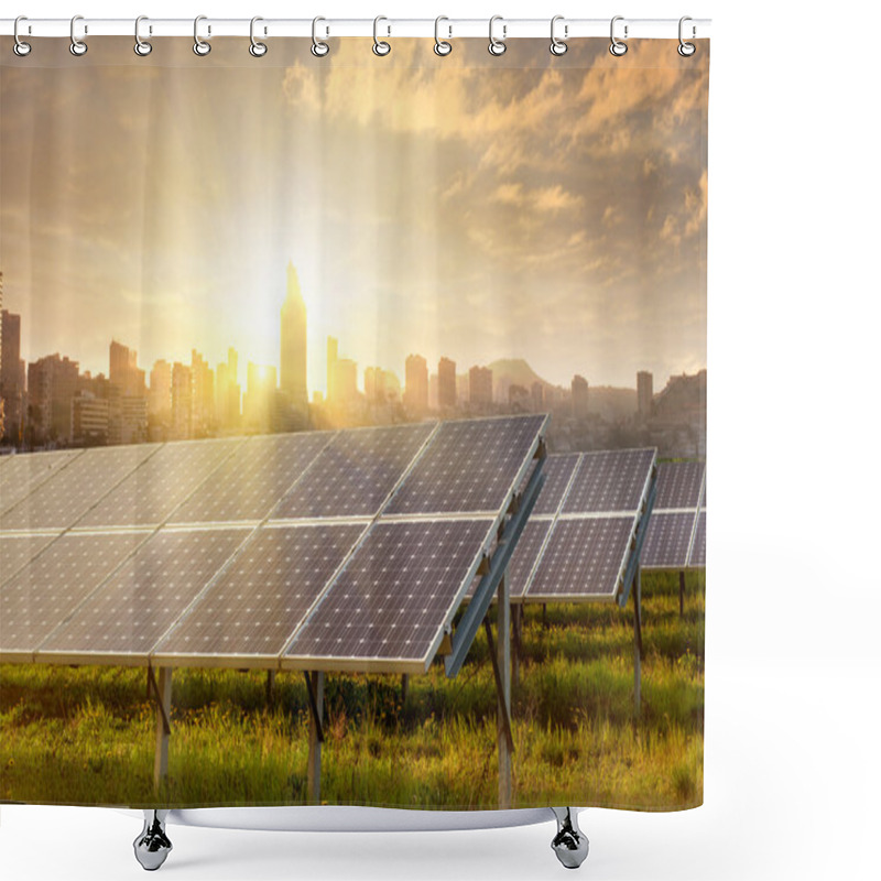 Personality  Solar Panels Under Sky Shower Curtains