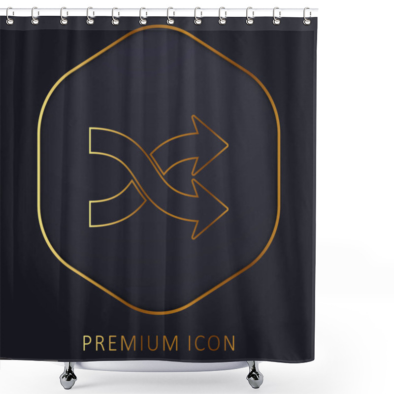 Personality  Arrow Shuffle Golden Line Premium Logo Or Icon Shower Curtains