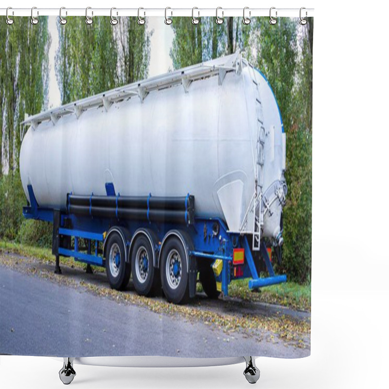 Personality  Semi-trailers Of Bulk Tank . Truck Big Cistern . Modern Semi-trailers For Freight Transport . Dry Cargo  Shower Curtains