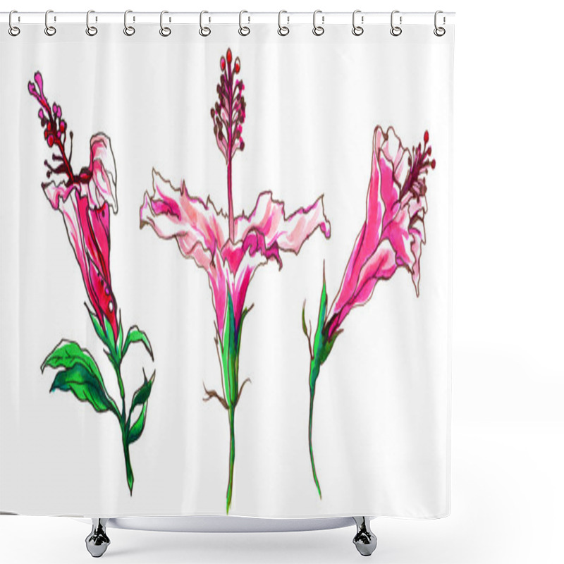 Personality  Tropical Hibiscus Flower Shower Curtains