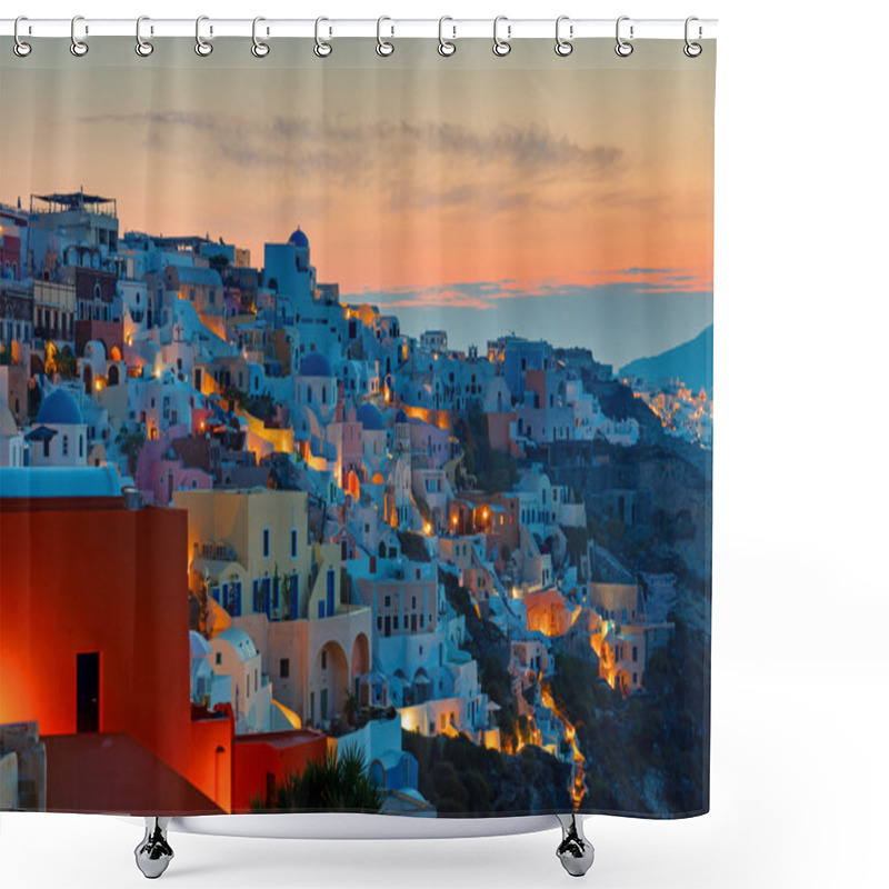 Personality  Sunrise Over Oia, Santorini Shower Curtains