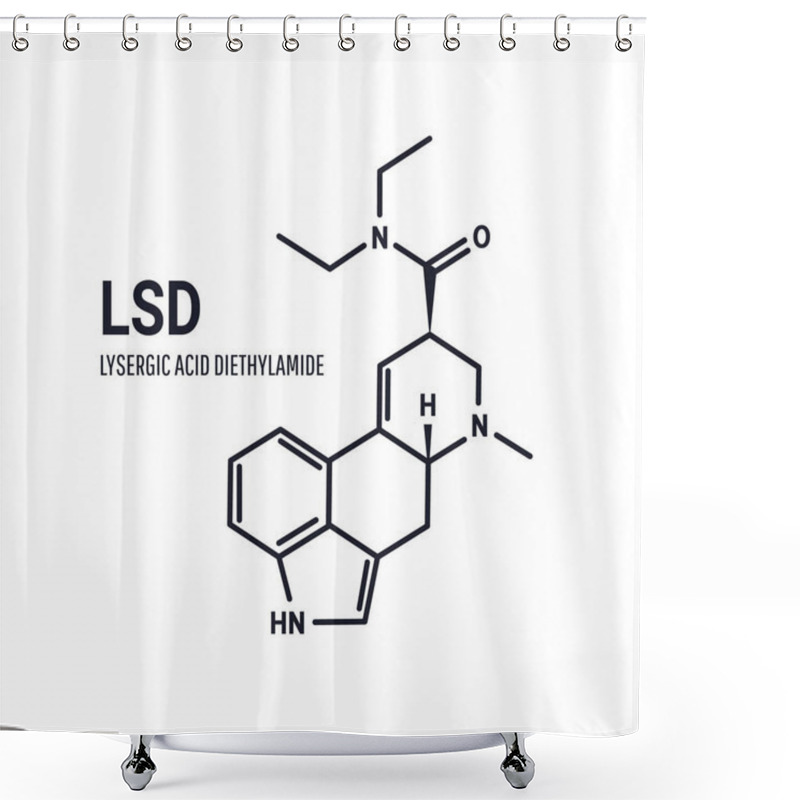 Personality  Lysergic Acid Diethylamide, LSD, Also Known Colloquially As Acid, Structural Chemical Formula On White Background Shower Curtains