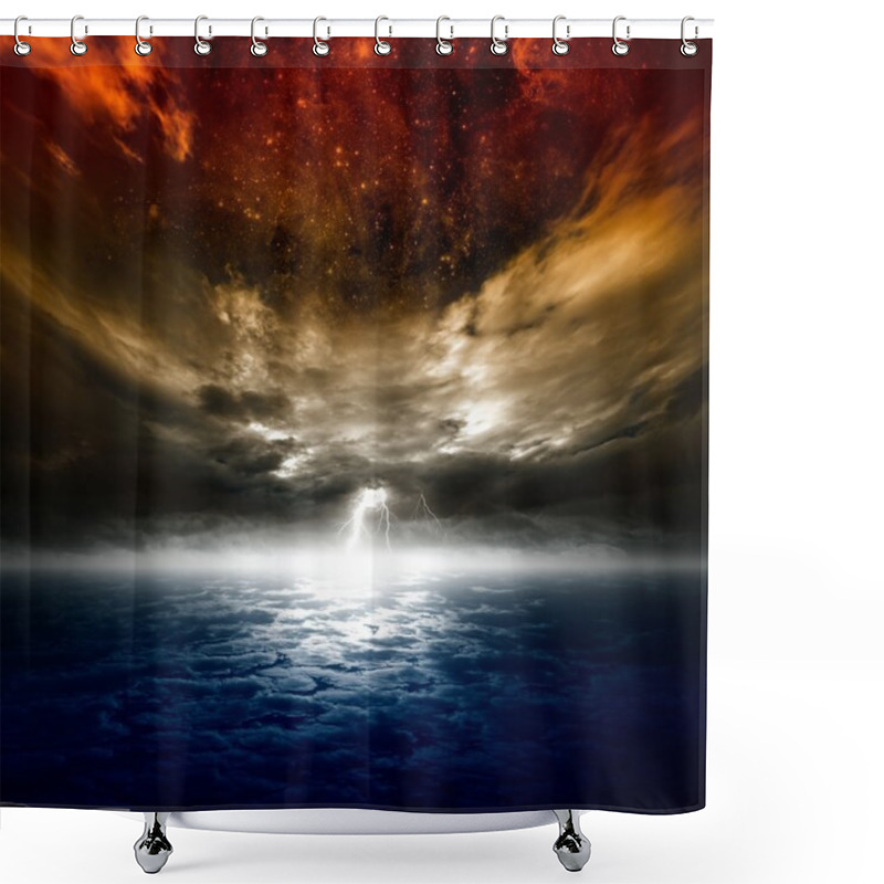 Personality  Dramatic Nature Background Shower Curtains