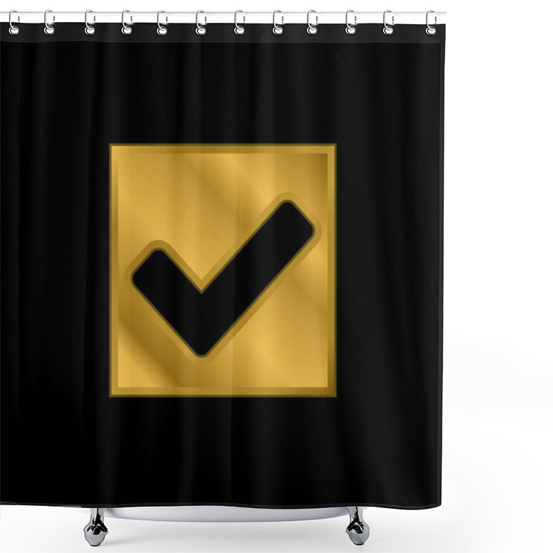 Personality  Accept Gold Plated Metalic Icon Or Logo Vector Shower Curtains