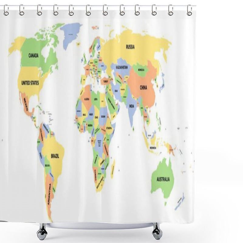 Personality  Political Map Of World Shower Curtains