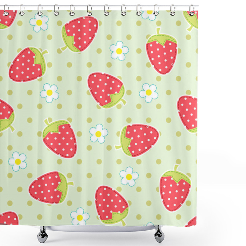 Personality  Strawberry Pattern Shower Curtains