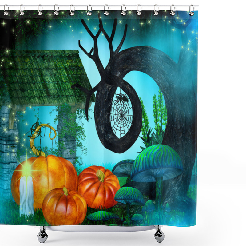 Personality  Fantasy Spooky Halloween Scene Shower Curtains