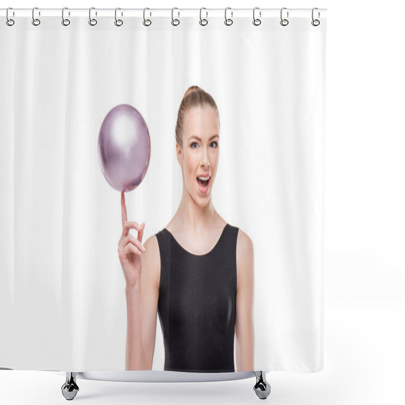 Personality  Rhythmic Gymnast With Ball 4 Shower Curtains