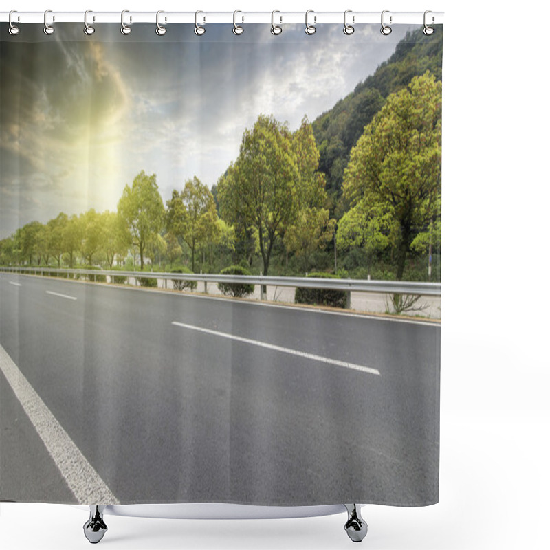 Personality  Forest Highway Road As Background Shower Curtains