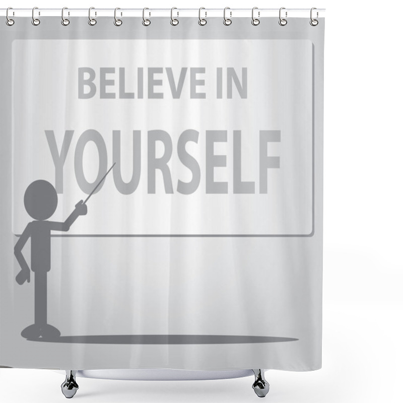 Personality  Flat Man Self Confidence Concept Shower Curtains