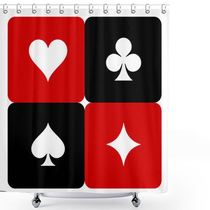 Personality  Standard Suits For Playing Cards.  Shower Curtains