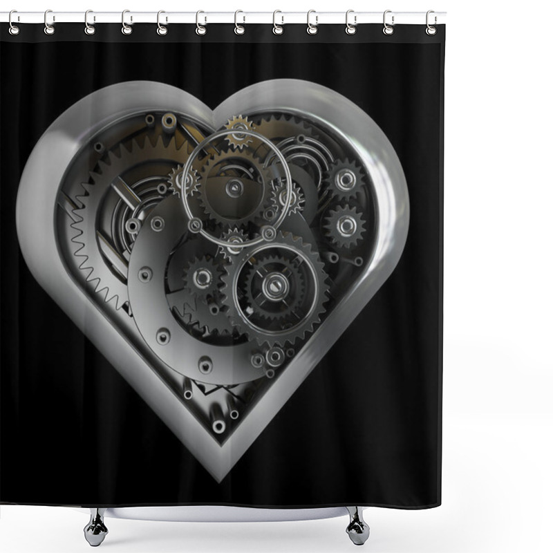 Personality  Mechanical Heart Shower Curtains