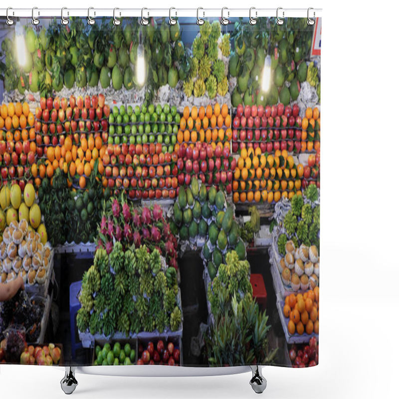 Personality  Fruit Shop, Agriculture Product At Farmer Marke Shower Curtains