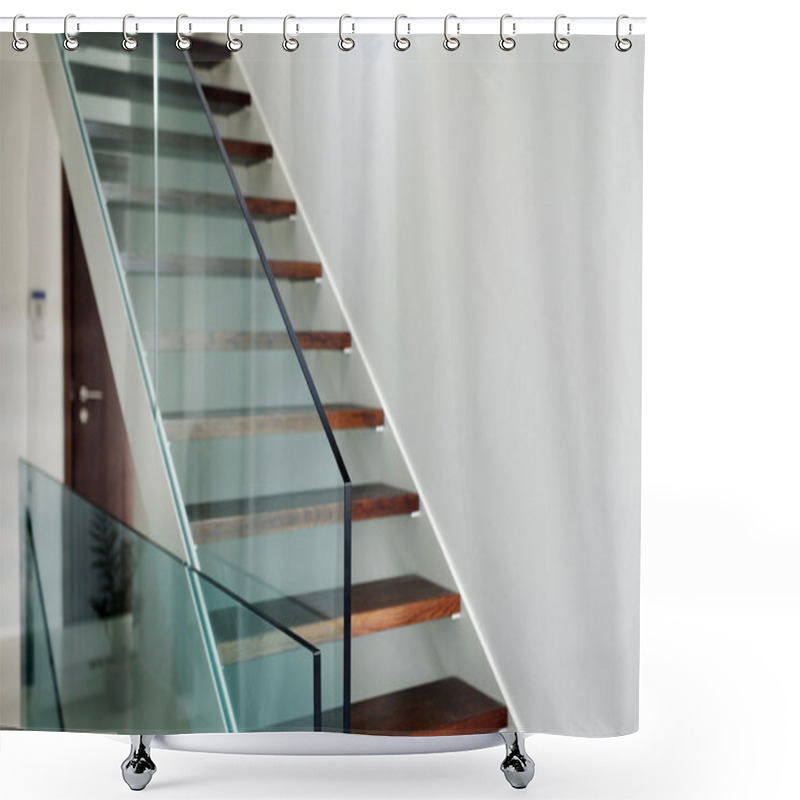 Personality  Hardened Glass Balustrade In House Shower Curtains