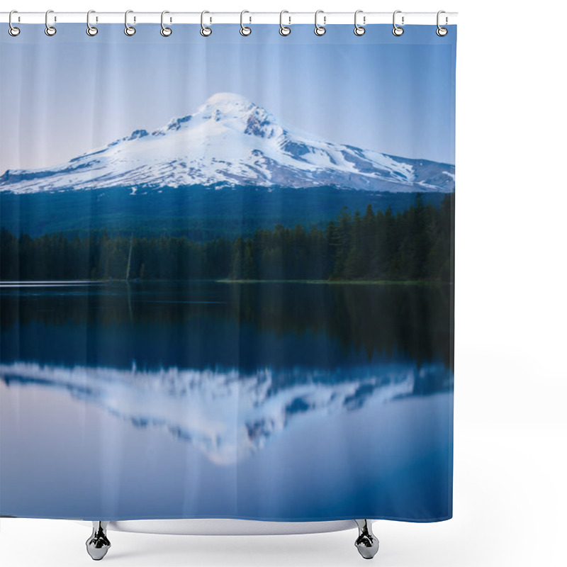 Personality  Mount Hood Reflecting In Trillium Lake At Twilight, In Mount Hoo Shower Curtains