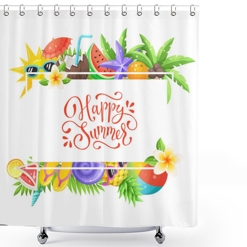 Personality  Summer Time Poster Shower Curtains