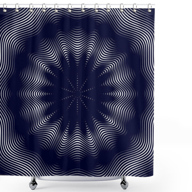 Personality  Moire Pattern, Op Art Vector Shower Curtains