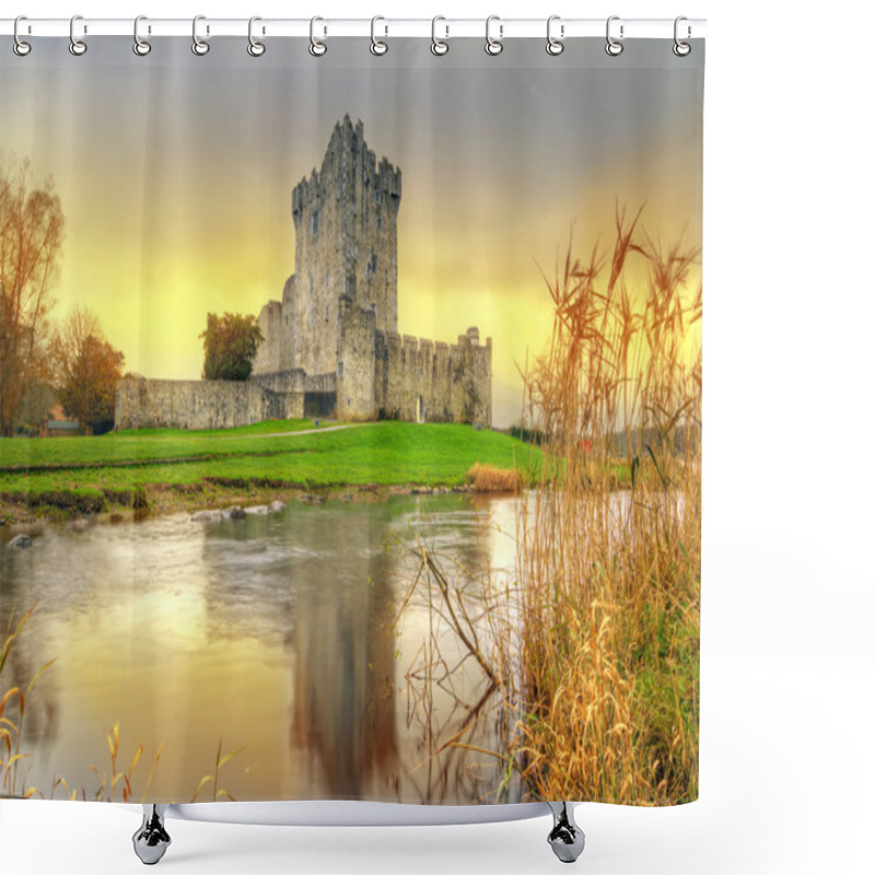 Personality  Ross Castle Near Killarney At Sunset Shower Curtains