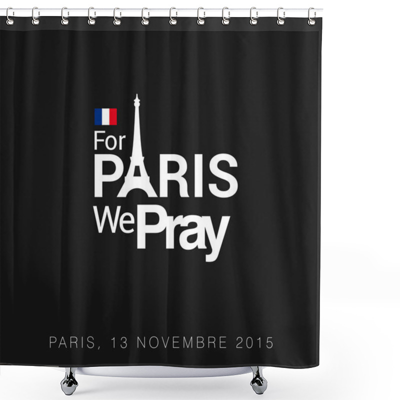 Personality  Pray For Paris Card Shower Curtains