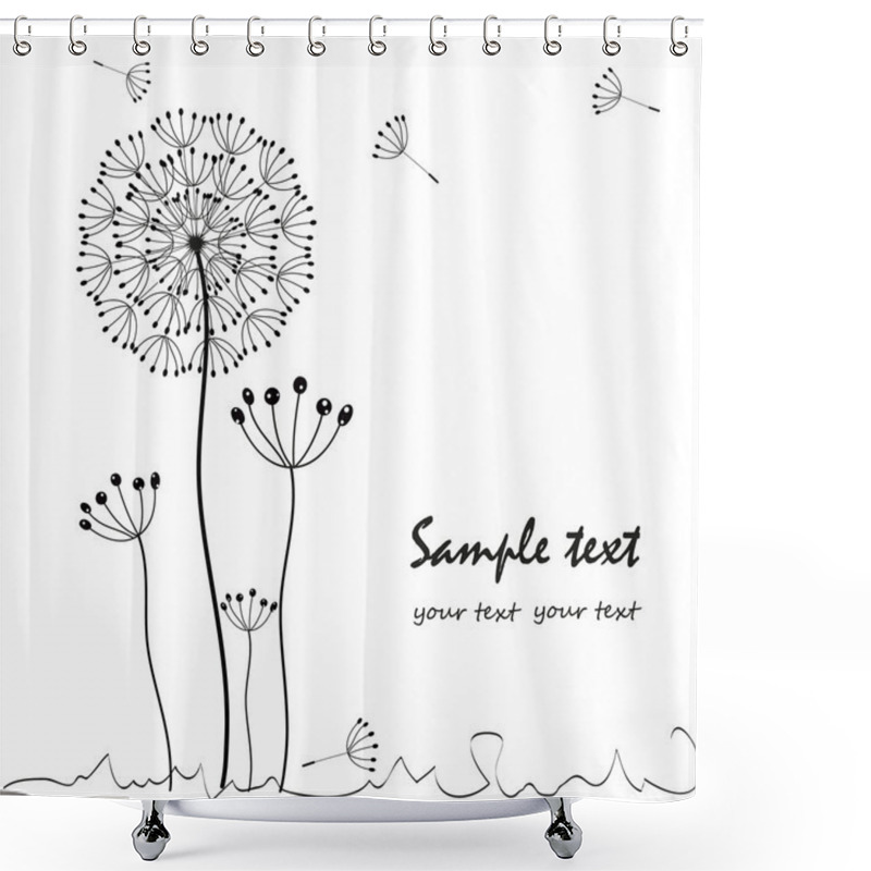 Personality  Dandelions Floral Greeting Card Vector Shower Curtains