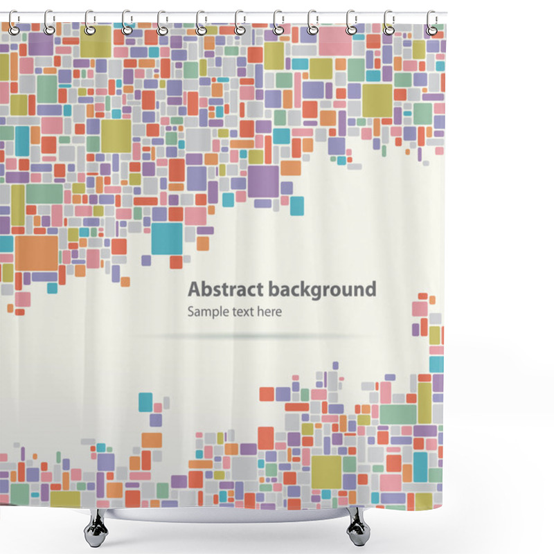 Personality  Mosaic Abstract Illustration On The Top And Bottom Shower Curtains