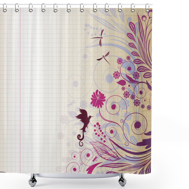 Personality  EPS10 Vector Sketch Flower Shower Curtains