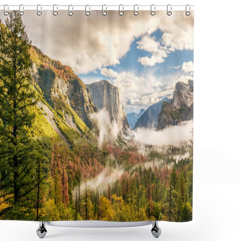 Personality  Yosemite Valley At Cloudy Autumn Morning  Shower Curtains