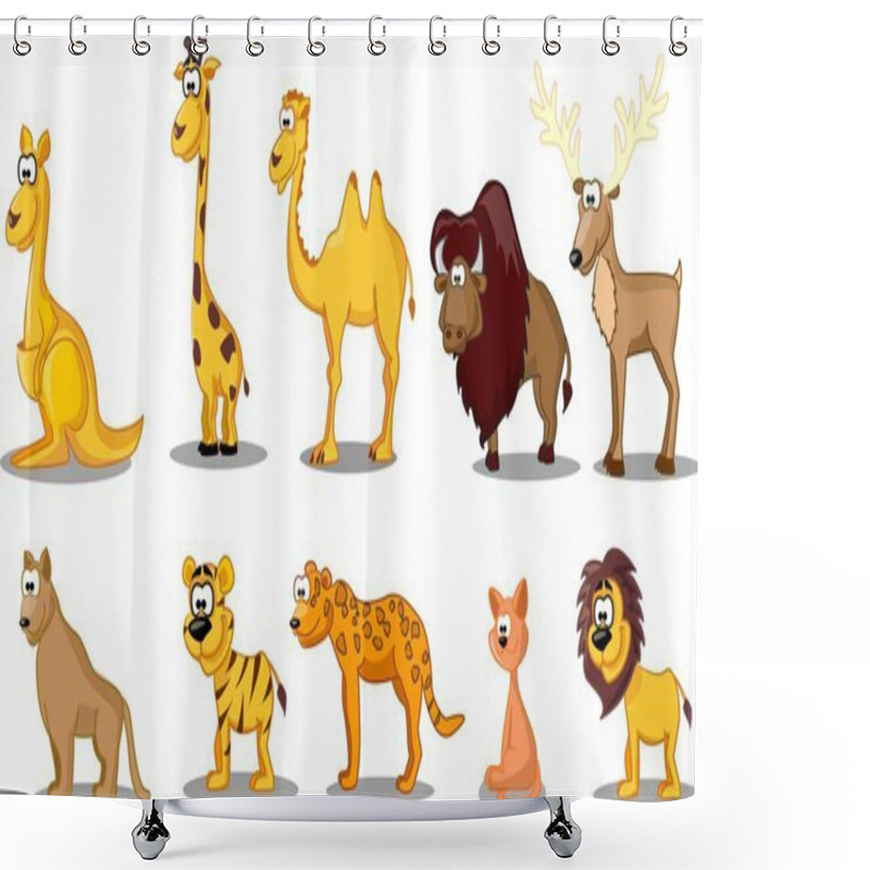 Personality  Set Of Animals Shower Curtains