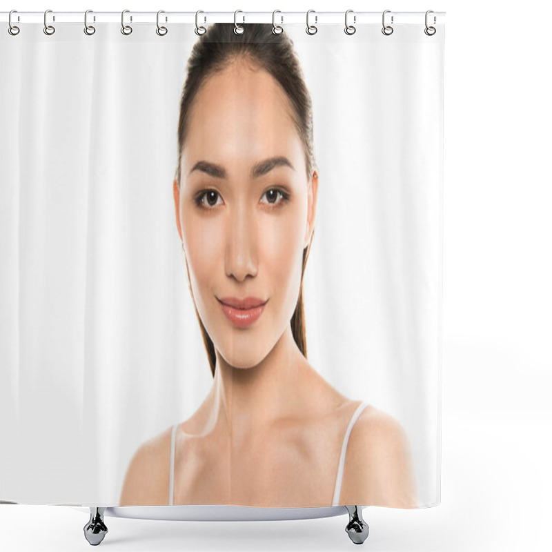 Personality  Asian Woman With Clean Skin  Shower Curtains