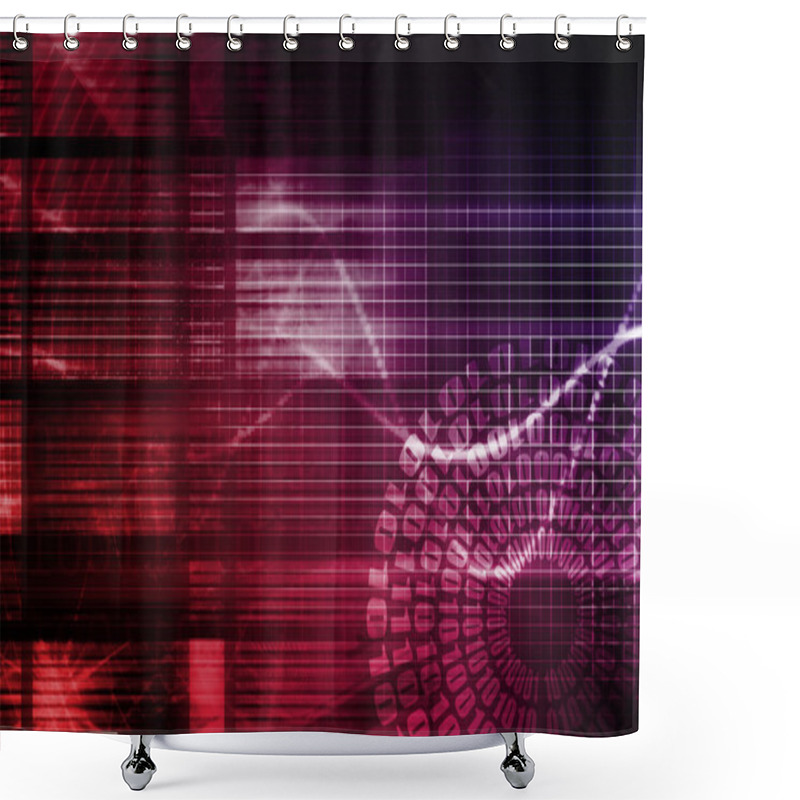 Personality  Technology Abstract Shower Curtains