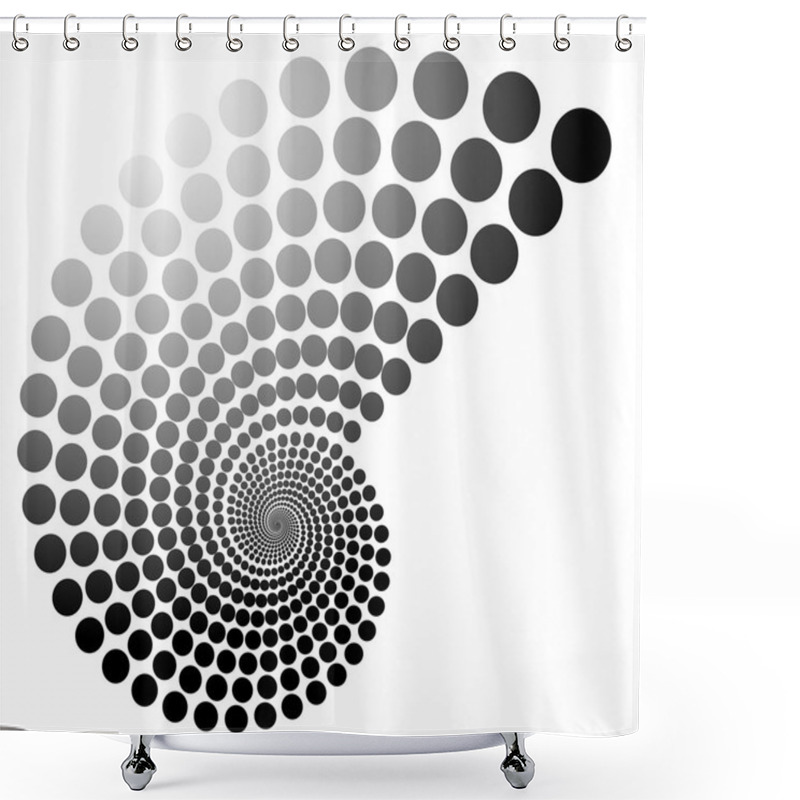 Personality  Dotted Spiral Abstract Element Shower Curtains