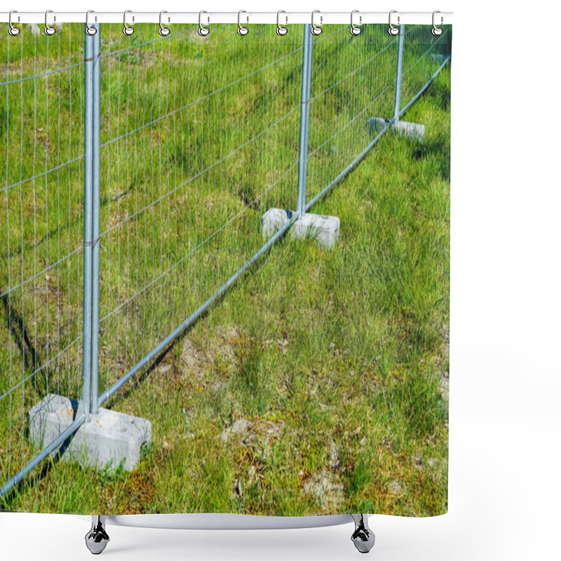 Personality  Temporary Galvanized Steel Fence Parts That Are Installed In Concrete Weight Racks Hold The Stability Of The Fencing Shower Curtains