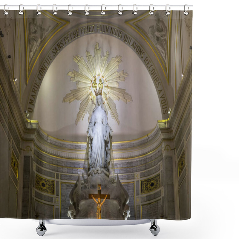 Personality  PARIS, FRANCE, SEPTEMBER 08, 2016 : Interiors And Details Of Chapel Of Our Lady Of The Miraculous Medal, September 08, 2016, In Paris, France Shower Curtains