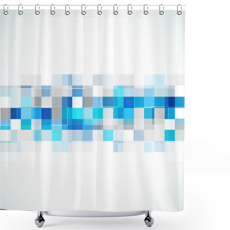 Personality  Blue Abstract Banner Shower Curtains