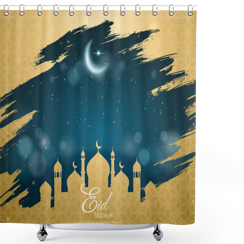 Personality  Eid Mubarak Greeting Card Shower Curtains