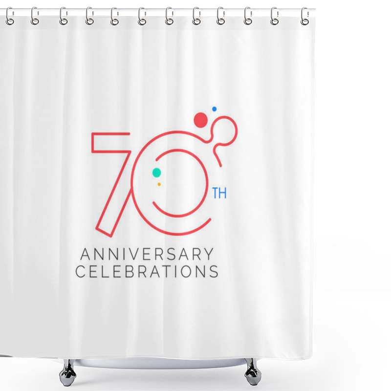 Personality  70 Th Anniversary Celebration Vector Template Design Illustration Shower Curtains