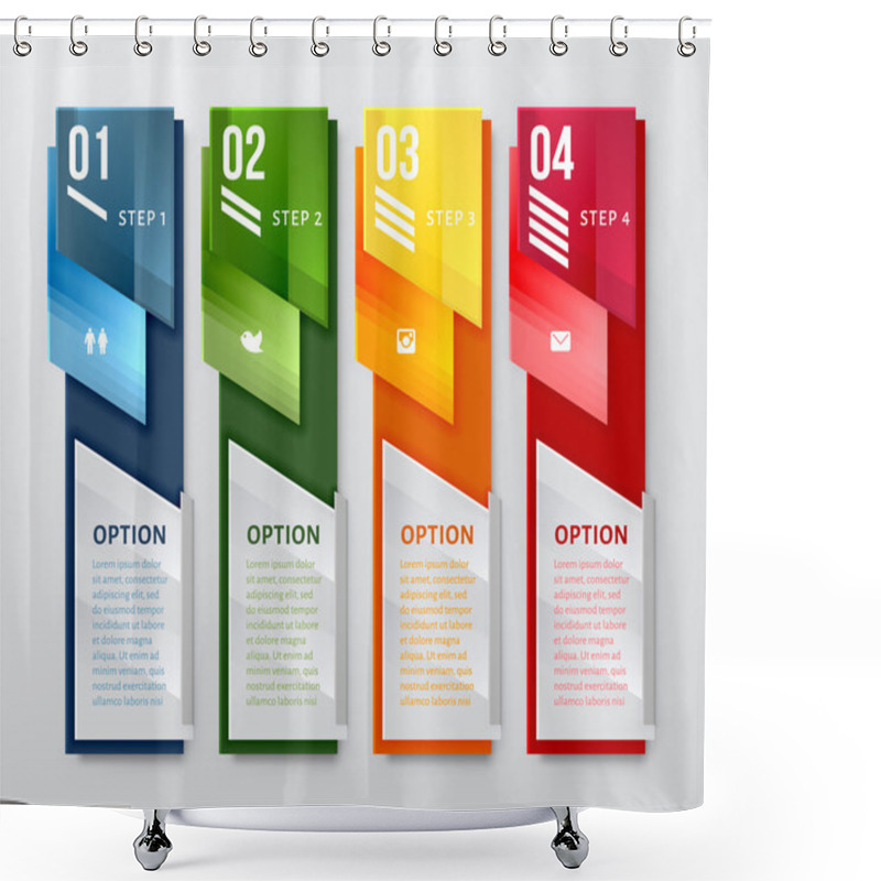 Personality  Banners Template With Numbers Shower Curtains