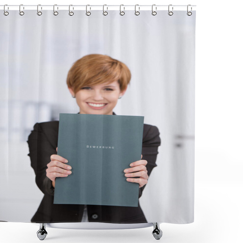 Personality  Businesswoman Looking For A New Job Shower Curtains