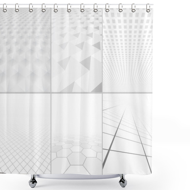 Personality  White Backgrounds With Perspective. Shower Curtains